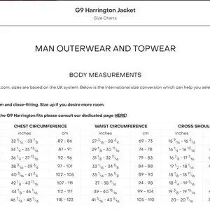 Baracuta Jacket Size Chart Navy G9 Baracuta Harrington Bomber Jacket